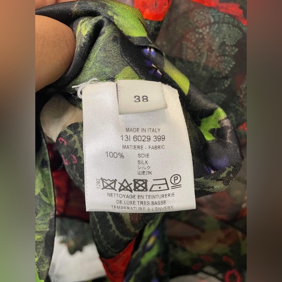 Givenchy Jacket Black Paneled Floral Print Silk Chiffon Size 38 - Picture 10 of 11
